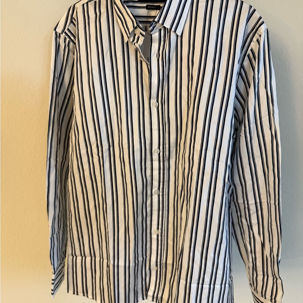 Zara Man Striped Casual relaxed fit button down Shirt Size Euro Small